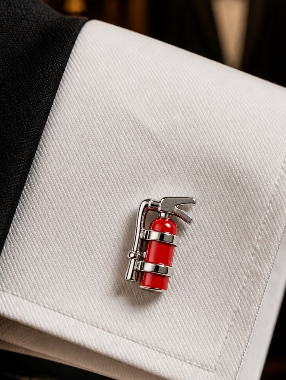 Fire Extinguisher Cufflinks Red Silver Firefighter First Responder Gift Formal